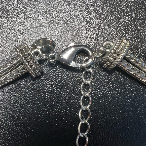 Lia Sophia Love Dust Cut Crystal Silver Tone Double Wheat Chain Necklace EUC - Picture 3 of 10